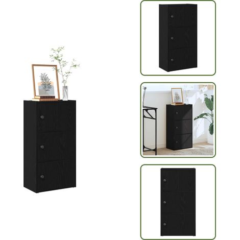 Armadio con ante - vidaXL Libreria Rovere Nero 40x24x77 cm in Legno Multistrato - Libreria rovere nero