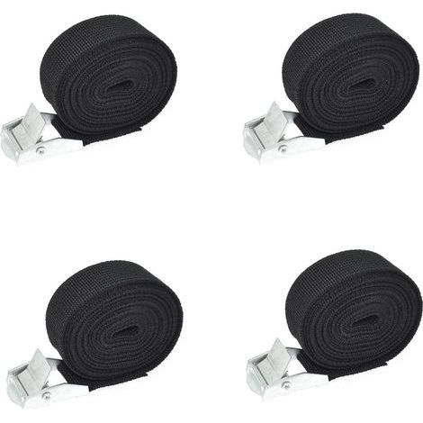 4 pièces Sangles d'arrimage Courte, Sangle Fixation, Sangle d'arrimage Boucle Serrage, Sangles de Fixation Charge, Porte Vélo Sangle de Serrage pour Fixation Moto/Voiture/Porte Vélo/Bagage-Karteo (1/5)