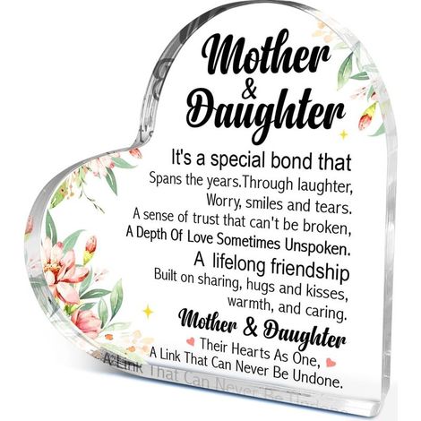 Plaque décorative cœur acrylique à poser bureau, cadeau souvenir famille amis（10 cm) (1/4)