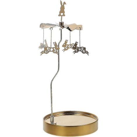 Porte-bougie magnétique rotatif pour bougie chauffe-plat, support pour bougie en acier inoxydable doré avec base stable pour la décoration de table à la maison (1/2)