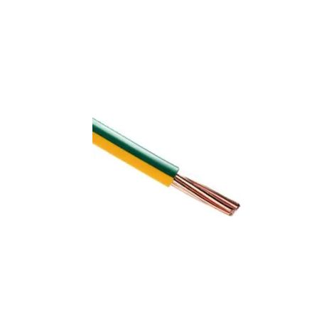 Fil électrique rigide ho7vR 16mm2 vert/jaune (prix au m)