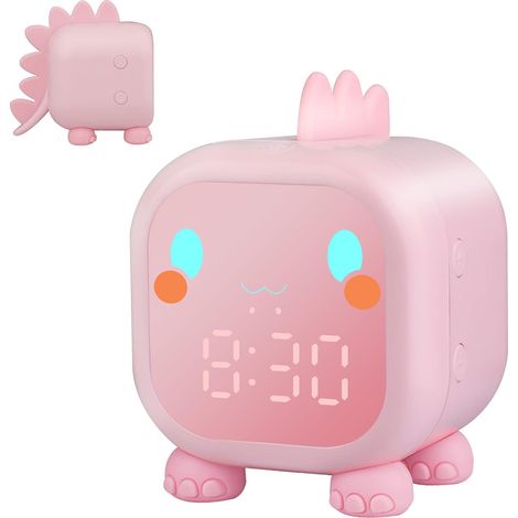 ZOLGINAH Réveil Enfants Filles Garçons Numérique,Réveil Mignon 2 Alarmes 6 Volume de MusiqueRéglable 3 Luminosité de l'écran Minuterie Veilleuse Compte à Rebours Snooze Commande Vocale Horloge Recharg (1/5)