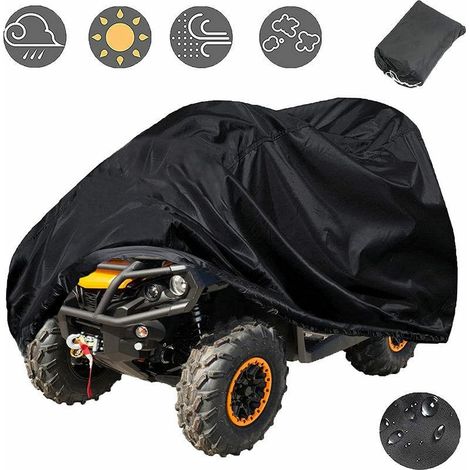 210D ATV Housse Extérieure pour Quad Bache de Protection Camping Car Housse pour Moto Imperméable Coupe-Vent Anti-UV 210120115cm (1/5)