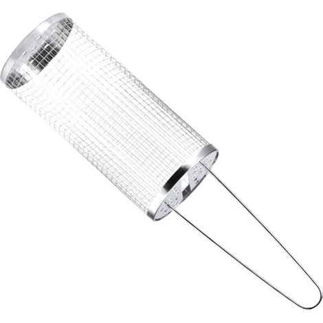 1 x Cestello per grigliate su ruote per grigliate all'aperto, griglia per barbecue rotonda portatile in acciaio inossidabile per campeggio all'aperto per verdure, patatine fritte, pesce (1/4)
