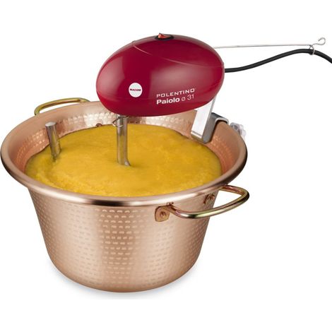 Macom Caldero Polentino con Mezclador Eléctrico en Cobre Martillado 31 Cm 4W (1/5)