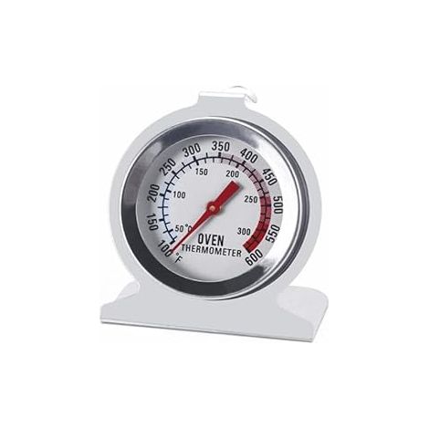 Termómetro para horno de 50-300 °C / 100-600 °F – Termómetro de cocina de acero inoxidable con esfera grande para hornear, asar a la parrilla, hacer barbacoa, freír y ahumar.
