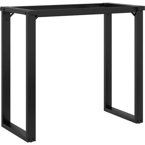 Lot de 2 pieds de table cadre en O 80 x 40 x 73 cm faciles à installer style industriel en acier noir (1/5)