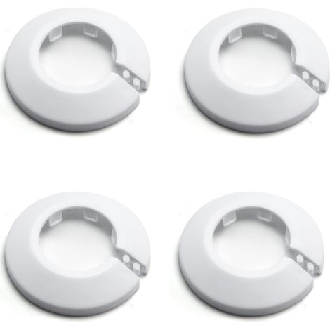Lot de 4 cache-tuyaux, plastique PP blanc, diamètre 32 mm, installation à clipser, pour cuisine et salle de bain (1/5)