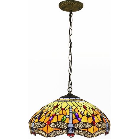 AUTRUCKER 30 cm luxe luxueux rétro-lustres en vitrail LED LED , Prendants Lights Fixtures, pour l'éclairage de foyer de salle à manger de cuisine (1/3)