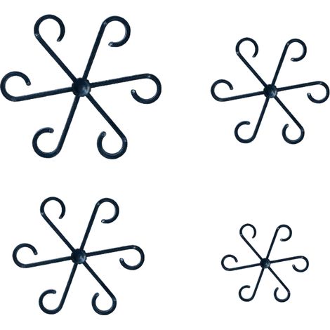 4 Pflanzenstängelstützen, Zimmerpflanzenstützen, wiederverwendbare Pflanzenstabilisatoren aus Kunststoff, schwarz. (1/5)