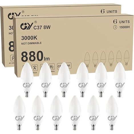 Ampoule LED E14 8W 880 lumens 3000K Blanc Chaud C37 Angle de faisceau de 280° Non-Dimmable (1/5)