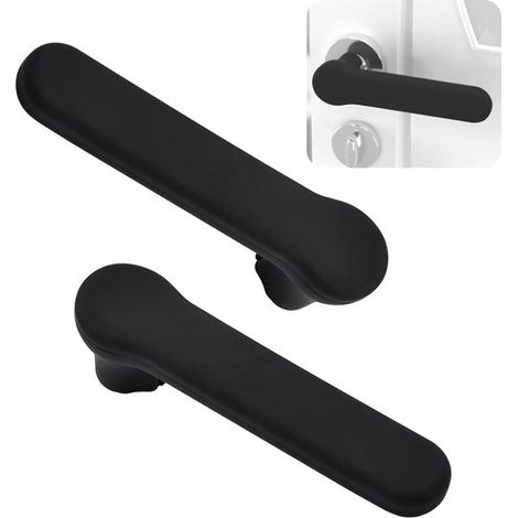 Coprimaniglie in silicone, protezioni per maniglie, 2 pezzi, nero opaco (1/5)