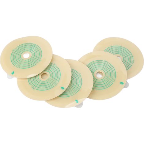 5 pcs Barrière pour poche de stomie transparente, échelle découpable, auto-adhésive, hydrocolloïde pour colostomie (1/5)