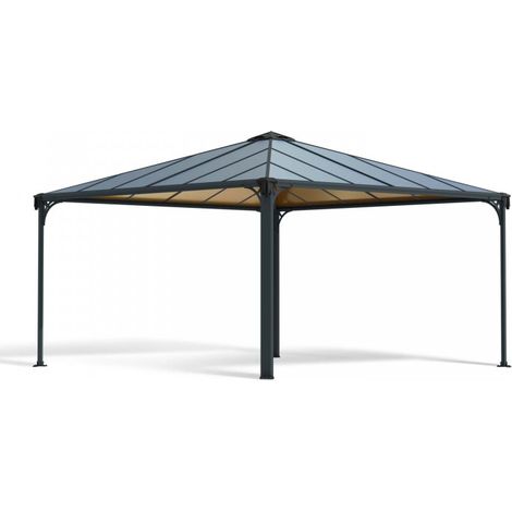 Palermo 4300 Garden Gazebo - Polycarbonate - L429 x W429 x H298 cm - Grey