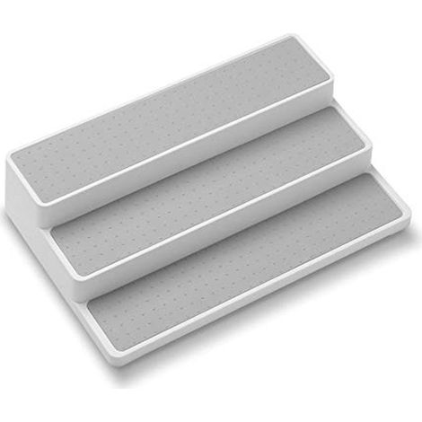 Étagère à épices à 3 niveaux pour armoire intérieure, étagère de cuisine antidérapante (1/3)