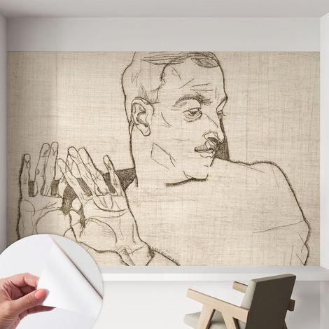 Carta da parati adesiva - fotomurale - facile da applicare - per la soggiorno - camera da letto - Figura espressiva 152x104 cm (1/5)
