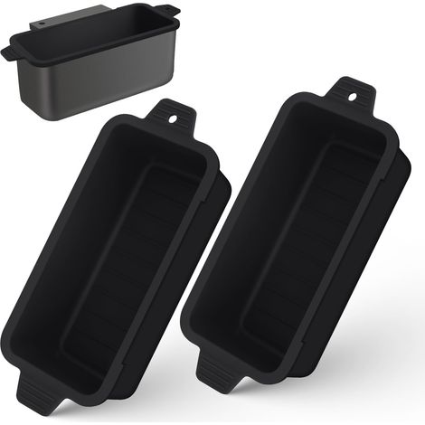 2 bandejas recolectoras de grasa de silicona, recipientes reutilizables para recoger aceite en sartenes, accesorios duraderos para teppanyaki, color negro. (1/5)