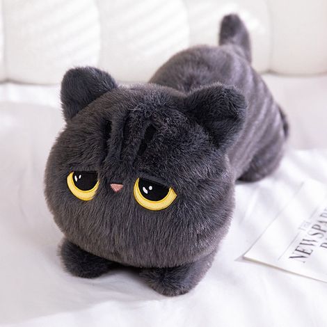Peluche Chat - 50 cm - Forme Allongée pour Serrage entre les Jambes - Idéal pour Sommeil et Décoration - 1 Pièce (1/5)