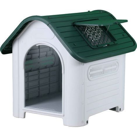 Cuccia per Cane Casa per Cani per Uso Interno ed Esterno con Finestra Apribile M (1/4)
