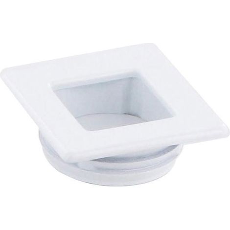 Poignée cuvette zamac blanche 40x40mm – Encastrement Ø 35mm – Profondeur 10mm – Vendu à l'unité – Fosun (1/6)
