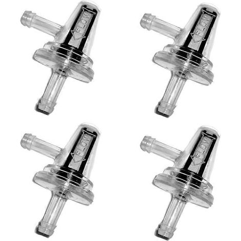 Lot de 4 filtres à carburant universels en ligne à angle droit pour motos, tuyaux de 6 mm (1/4 pouce) pour Kawasaki et Yamaha. (1/5)