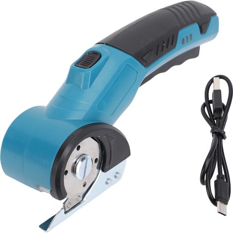 Forbici da taglio elettriche senza fili Fafeicy per cartone, tessuti, pelle e tappeti, con luce LED e indicatore del livello della batteria, a bassa rumorosità.