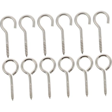 12 crochets plafond - inox - pour rangement et décoration (1/5)
