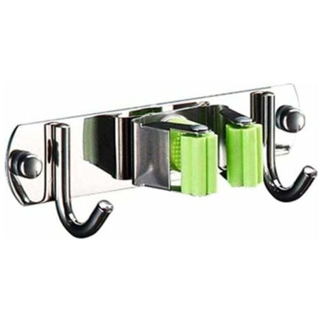 Porte Balai Mural Mur Mop Monté Et Broom Holder,Broom Organiseur Balai Support en Acier Inoxydable à Balai Pour Cuisine Salle de Bains Jardin et Bureau (1/5)