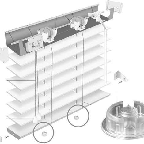 Lot de 10 bouchons d'étanchéité transparents à persiennes pour rail inférieur de store, bouchons à bouton-poussoir, câbles d'échelle et accessoires spéciaux pour rails de stores. (1/5)