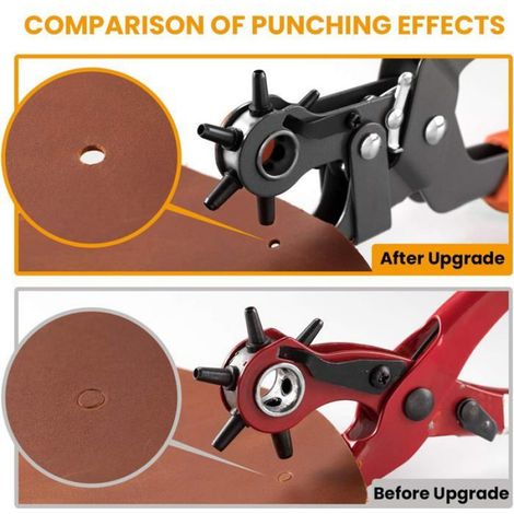 Pince Perforatrice - 6 Tailles De Trou 2-4 5 Mm - Pour Cuir Carton Plastique - ABS Et Acier Carbone - Ergonomique Antidérapante - 1 Piece (1/5)