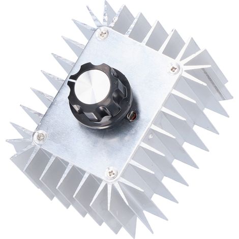 1 régulateur de tension à thyristor, 5000 W, 23 A, 220 V CA, 0-220 V réglable, boîtier en alliage d'aluminium, pour charge résistive (1/5)