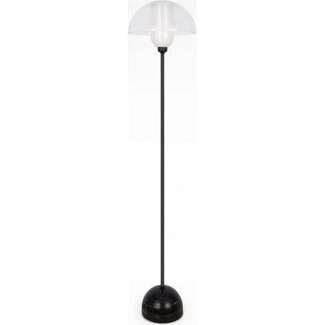 Maytoni Memory Lampadaire moderne noir 1 abat-jour en verre E14
