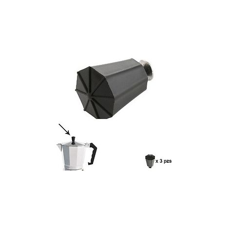 Manopola Caffettiera Classica Alluminio 2/3/6/9 e 12 tazze (3 pezzi)