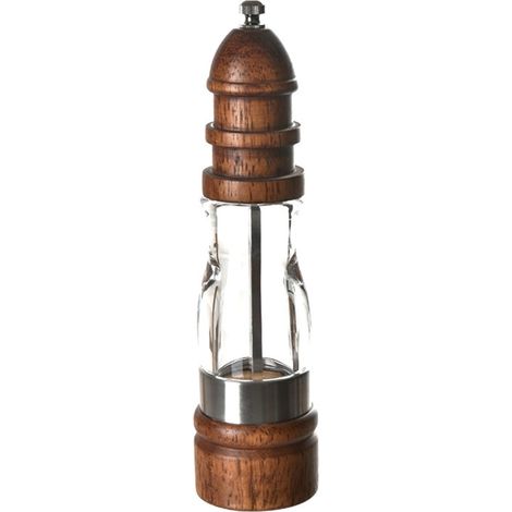 Ensemble de moulins à sel et poivre en bois, manuels vintage avec (1/5)
