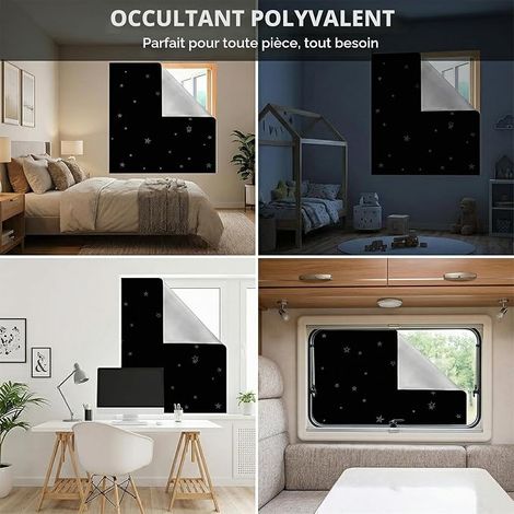 Store Occultant 1.45x1m Rideau Occultant Revêtement Argent Isolation Thermique Tissu Occultant Fenêtre Maison Voyage (1/4)