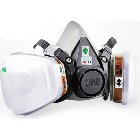 Respirateur réutilisable demi-masque 3M 6200 – Protection contre gaz et poussières – Serre-tête réglables-DELKEVIC
