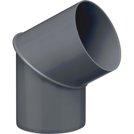 INEFA Regenrohrbogen 60 Grad für Fallrohr, PVC Verbindungsstück Dachrinnenzubehör, einfache Montage, Made in Germany - DN75 / 75mm Anthrazit
