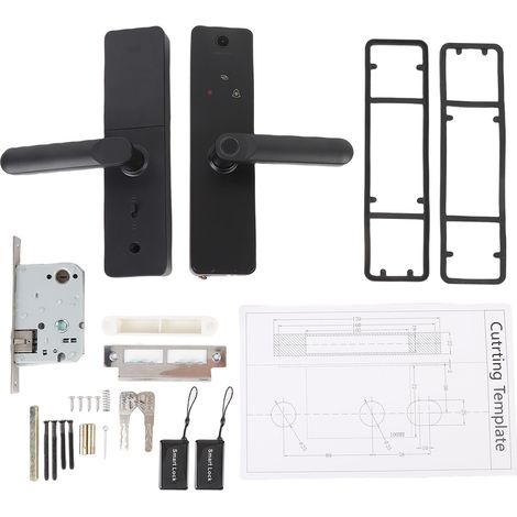 Decdeal Smart Door Schloss mit HD -Kamera 6 in 1 Passwort IC -Karten -Kartentaste Entsperren Sie Tastatur Fingerabdruck Biometrische Griff für Tuya