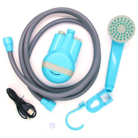 Pair - SJLERST Douche portative, Pompe de douche portative USB rechargeable pour l'extérieur et l'intérieur avec 2 buses pour le camping, le voyage, le lavage de voiture et la piscine (1/5)