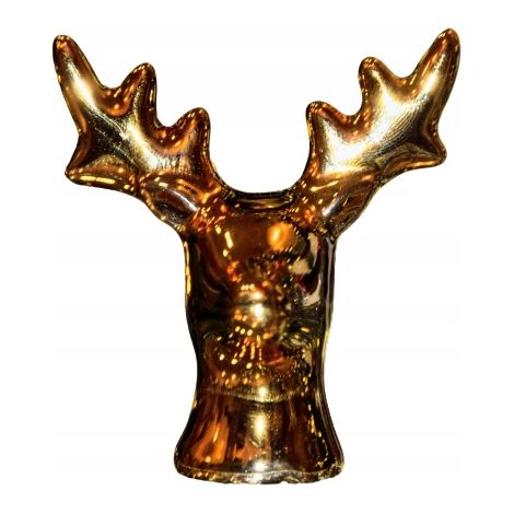 Testa di renna in ceramica, dorata, piccola, 5,2 x 3,1 x 5,6 cm (1/5)