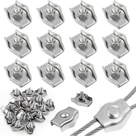 Lot de 12 serre-câbles M3 en acier inoxydable 304 - Colliers de serrage M3 - Colliers de serrage 3 mm - Serre-câbles M3 - Pour la fixation de câbles en acier et de tendeurs de cordes à linge - Résista (1/5)