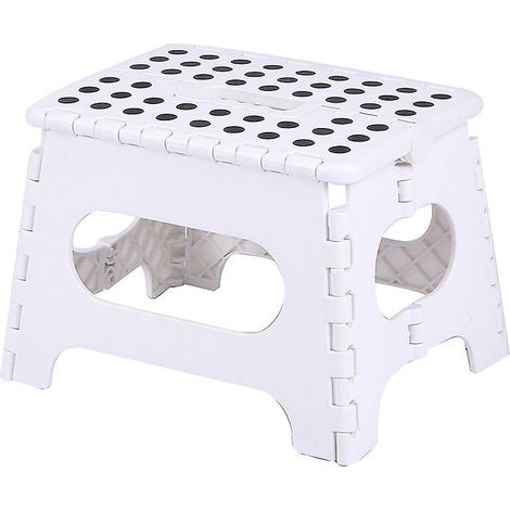 1 X 29x22x22cm Tabouret Pliant Pour Enfants (blanc) - Tabouret Pliant En Plastique Lger Pour La Cuisine, La Salle De Bain Et Le Salon (1/4)