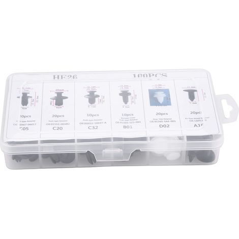 Clips de retenue de voiture de type à pousser 6 tailles, retenues de carrosserie de voiture, bouclier anti-éclaboussures de retenue pour le remplacement de la garniture de porte (1/5)