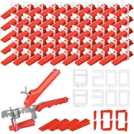 Ventouses carrelage et croisillons autonivelants, 100 pièces, pour installation de carrelage, avec pince
