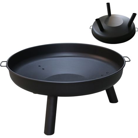 SWANEW Ciotola del fuoco. ciotola del fuoco ghisa zincati con manici e gambe rimovibili. camino per il giardino. cesto di fuoco e canna di fuoco Ø 82 cm (1/5)