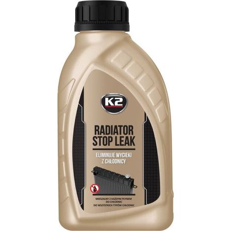 K2 Tapafugas de Radiador y del Sistema de Refrigeración - Radiator Stop Leak - Ayuda a Sellar Las Grietas en Tuberías y Juntas - Apto para Sistemas de 20 L - 400 ml