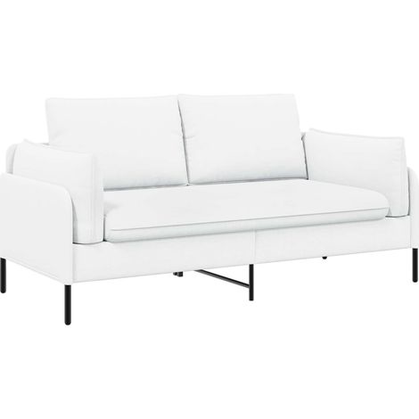 2-Seater Sofa White 188 x 81 x 89 cm Fabric vidaXL (1/5)