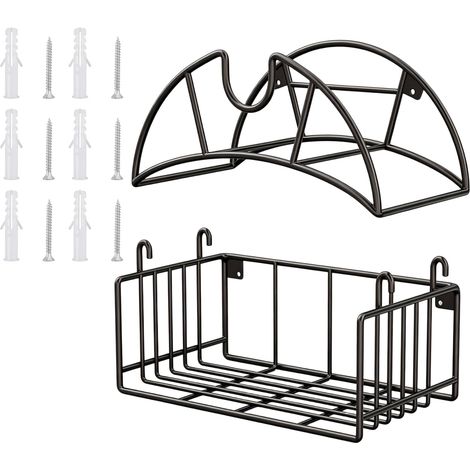 En fer pour organisateur de tuyau de jardin, aide rangement pour panier de jardin, placement de clôture de garage, maintient l ' équipement d ' arrosage ensemble, pour tuyau (1/5)