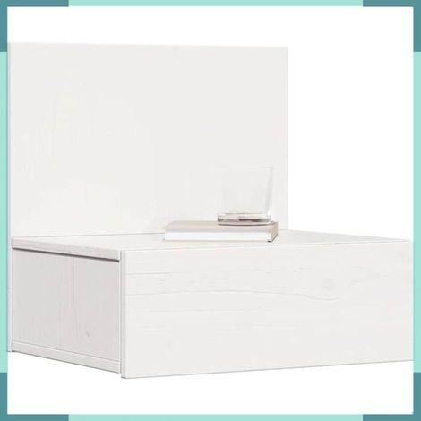Table de chevet - 873495 - Blanc - Bois massif pin - 42 x 32,5 x 40 cm - 1 tiroir (1/5)