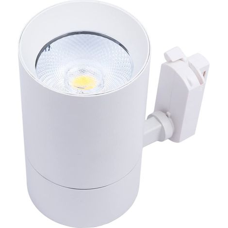 Spot 1-phase, 12W, 1200 lumens, 4000K Blanc Naturel, Neutre, Lumière du jour, pour rail, Lampe pour système sur rail, Spot IP20, Mise en valeur, Boutiques, Bureau – BLANC (1/3)
